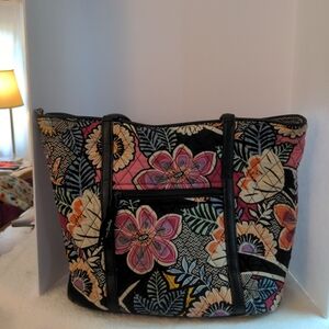 Vera Bradley Black and Pink Floral Tote